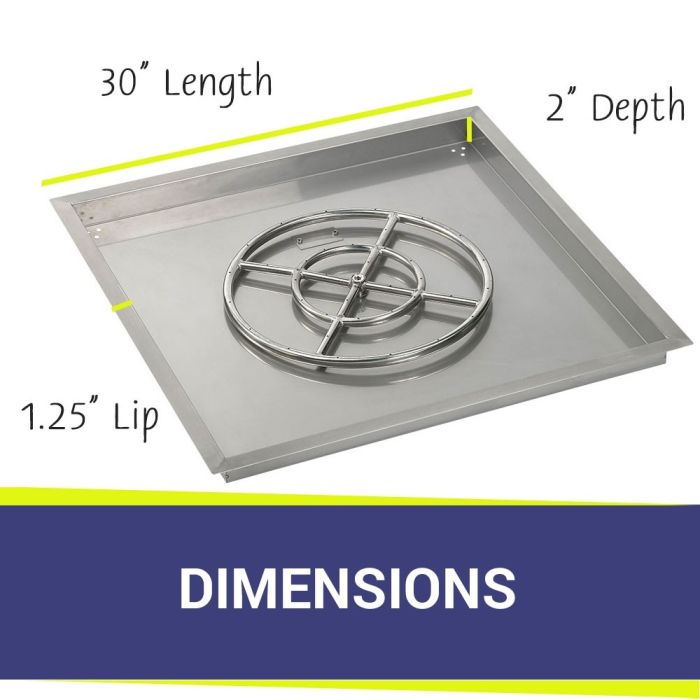 Load image into Gallery viewer, 30&quot; Square Stainless Steel Drop-In Pan with S.I.T. System (18 Ring) - Natural Gas Bundle
