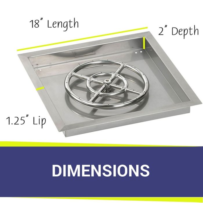 Load image into Gallery viewer, 18&quot; Square Stainless Steel Drop-In Pan with S.I.T. System (12 Ring) - Natural Gas Bundle
