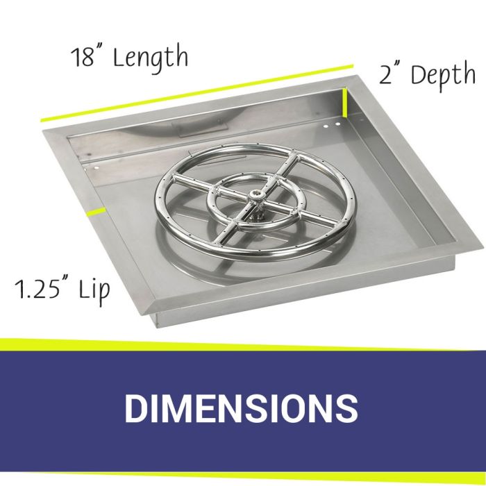 Load image into Gallery viewer, 18&quot; Square Stainless Steel Drop-In Pan with S.I.T. System (12&quot; Ring) - Natural Gas
