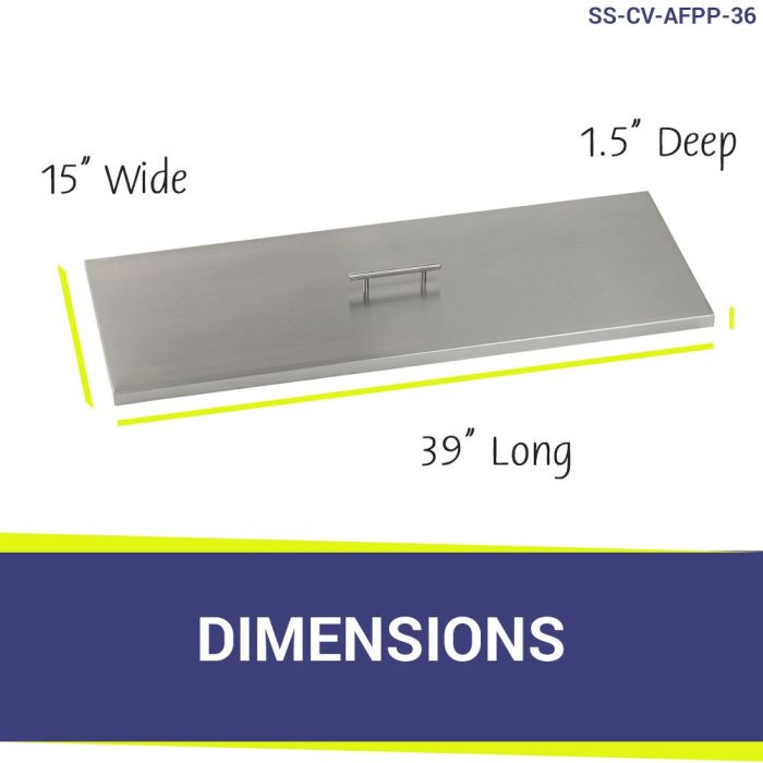 Load image into Gallery viewer, Stainless Steel Cover for Rectangular Drop-In Fire Pit Pan
