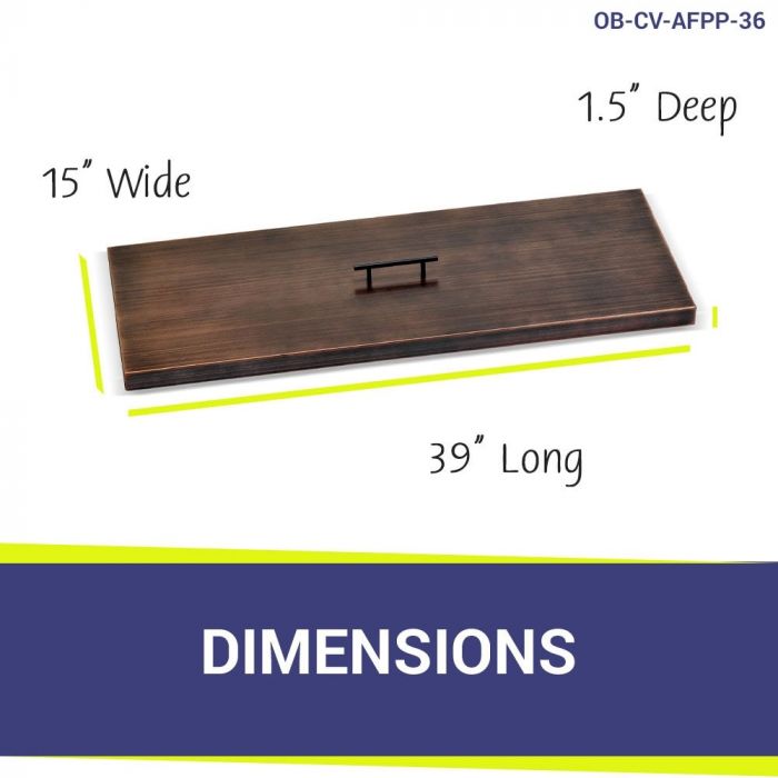 Load image into Gallery viewer, 36&quot; x 12&quot; Rectangular Oil Rubbed Bronze Drop-In Pan with Spark Ignition Kit - Natural Gas Bundle
