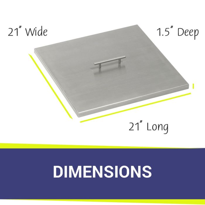 Load image into Gallery viewer, Stainless Steel Cover for Square Drop-In Fire Pit Pan
