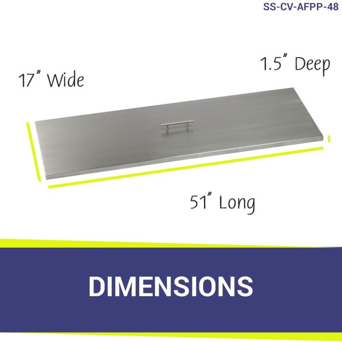 Load image into Gallery viewer, Stainless Steel Cover for Rectangular Drop-In Fire Pit Pan
