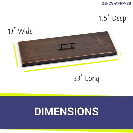 30" x 10" Rectangular Oil Rubbed Bronze Drop-In Pan with Spark Ignition Kit - Natural Gas Bundle