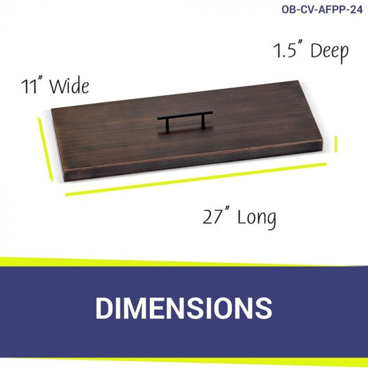 24" x 8" Rectangular Oil Rubbed Bronze Drop-In Pan with Spark Ignition Kit - Natural Gas Bundle