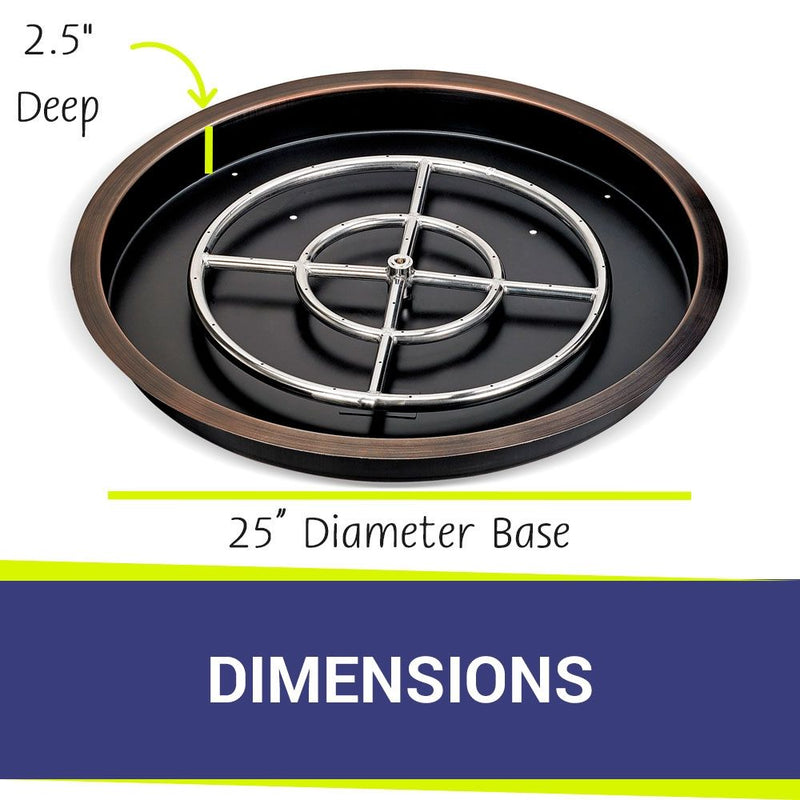 Load image into Gallery viewer, 25” Round Oil Rubbed Bronze Drop-In Pan with 18” Ring Burner
