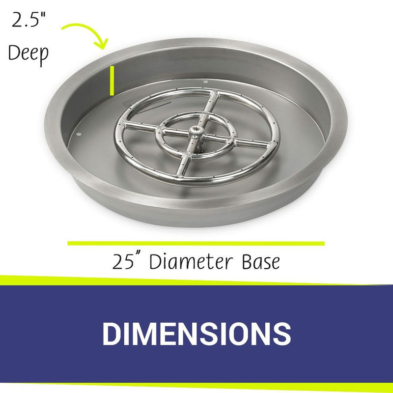 Load image into Gallery viewer, 25&quot; Stainless Steel Round Drop-In Pan With 18&quot; Ring Burner
