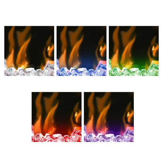 Dimplex IgniteXL 50 electric fireplace flame color themes with acrylic crystal media