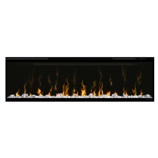 Dimplex IgniteXL 50 XLF50 linear electric fireplace front view with acrylic crystal media