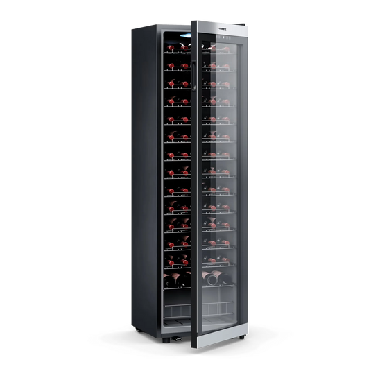 Dometic C75F 75-Bottle Single Zone Wine Cooler with UV-Protected Glass Door and LED Lighting