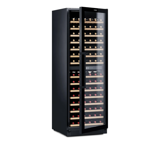 Dometic D154F 154-Bottle Dual Zone Wine Cooler with LED Lighting and Built-In or Freestanding Design