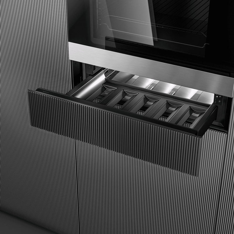 Load image into Gallery viewer, Dometic DrawBar 5C compact wine cooler with clear glass drawer front, built-in under cabinet design storing five wine bottles with LED lighting
