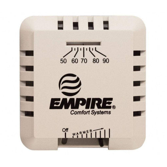 Empire fireplace control options including TMV wall thermostat