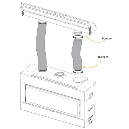 Empire HMGW60 gravity heat management plenum and flex vent installation