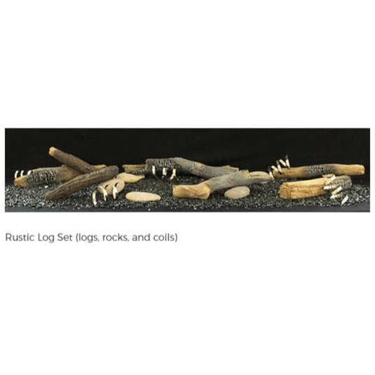 Empire LSM1THF rustic log set with rocks and stainless steel coils