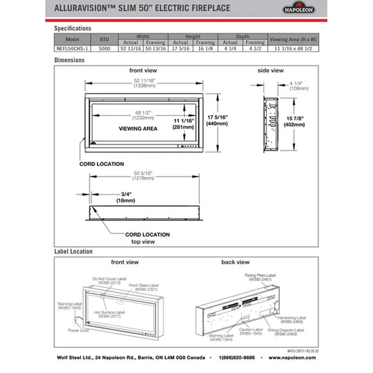 Napoleon Alluravision Slim 50 Electric Fireplace