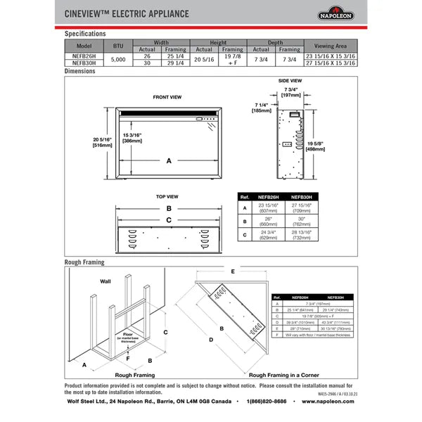 Load image into Gallery viewer, Napoleon Cineview 30 Electric Fireplace Insert
