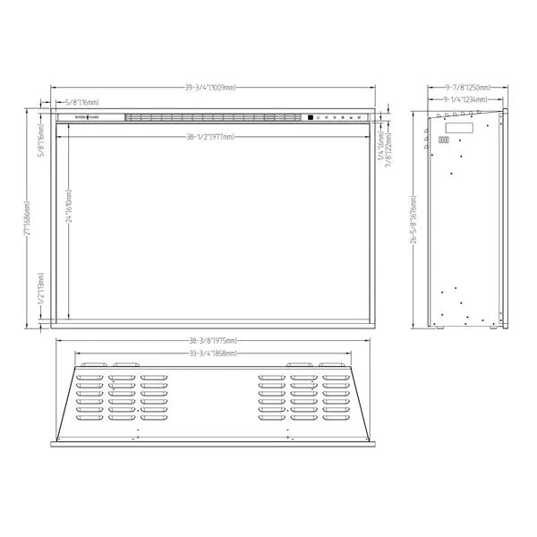 Load image into Gallery viewer, Modern Flames Redstone Square Single-Sided Electric Fireplace – 42”
