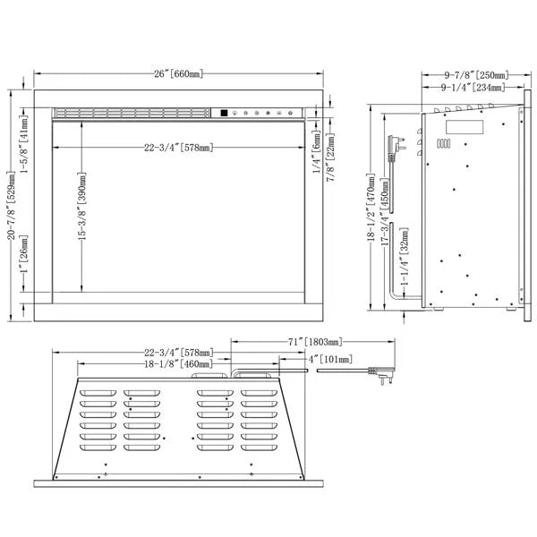Load image into Gallery viewer, Modern Flames Redstone Single-Sided Electric Fireplace – 26”
