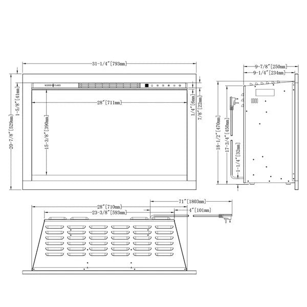Load image into Gallery viewer, Modern Flames Redstone Single-Sided Electric Fireplace – 30”
