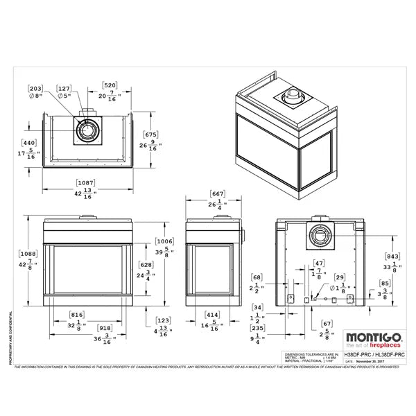 Load image into Gallery viewer, Montigo Divine Bay HL38DFPRC Direct Vent Gas Fireplace
