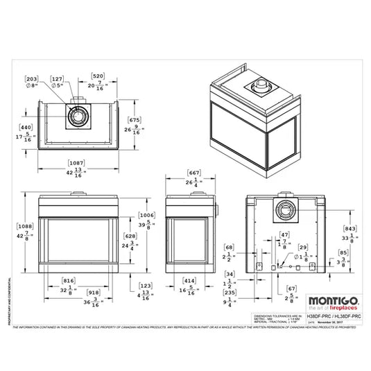 Montigo Divine Bay HL38DFPRC Direct Vent Gas Fireplace