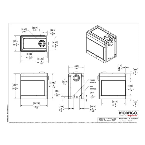 Load image into Gallery viewer, Montigo Divine Pier H38DFPFC Direct Vent Gas Fireplace
