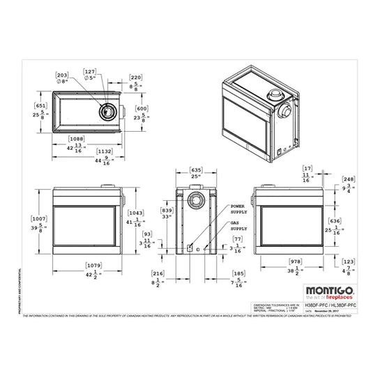 Montigo Divine Pier H38DFPFC Direct Vent Gas Fireplace