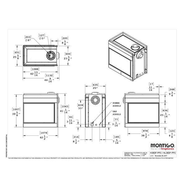 Load image into Gallery viewer, Montigo Divine Pier HL38PF Direct Vent Gas Fireplace
