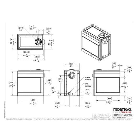 Montigo Divine Pier HL38PF Direct Vent Gas Fireplace