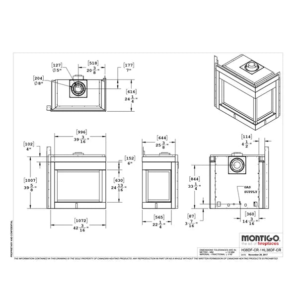 Load image into Gallery viewer, Montigo Divine Corner HL38DFCL/CR Direct Vent Gas Fireplace
