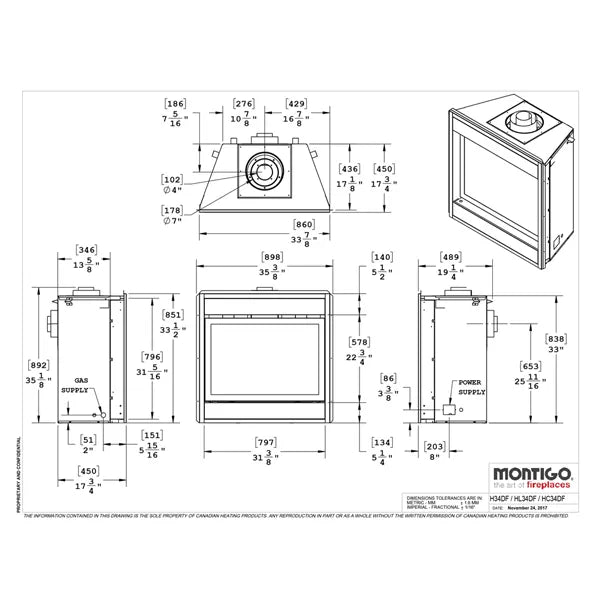 Load image into Gallery viewer, Montigo Divine HLB34DF-2 Deluxe Direct Vent Gas Fireplace
