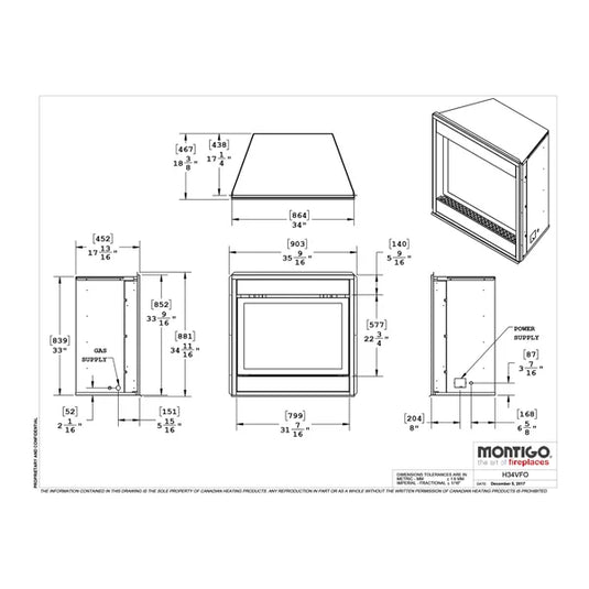 Montigo Divine H34VFO Ventless Outdoor Gas Fireplace