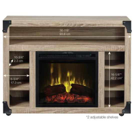 Dimplex Chelsea TV Stand Electric Fireplace, Distressed Oak