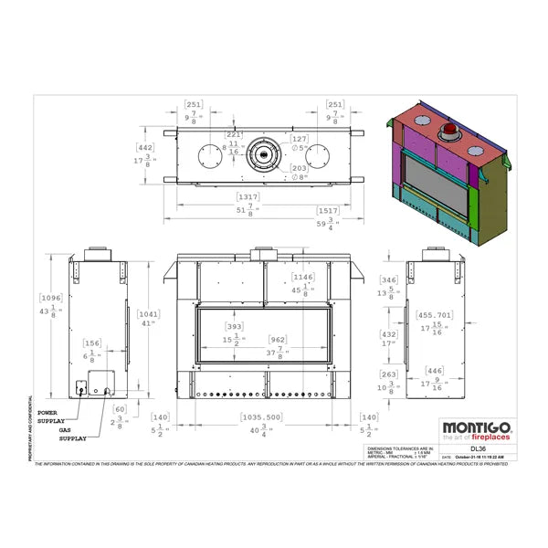 Load image into Gallery viewer, Montigo Distinction D3615 Direct Vent Fireplace
