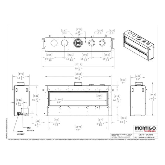 Montigo Distinction D6315 See Through Direct Vent Fireplace