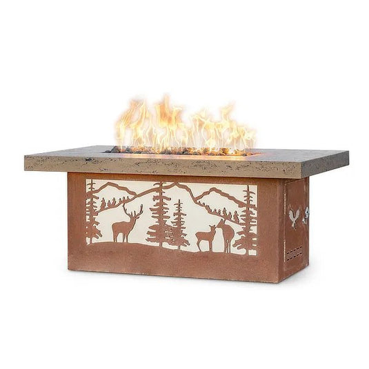 Outback Rectangle Deer Country Corten Steel Fire Table