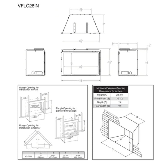 Empire Loft Series VFL28 Ventless Fireplace