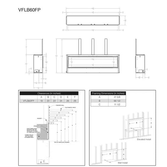 Empire Boulevard Ventless Linear Gas Fireplace 60"