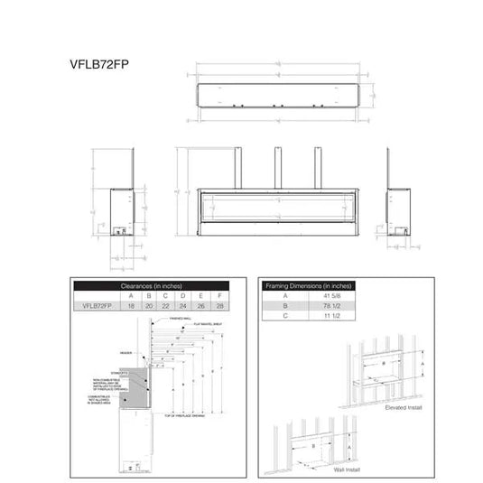 Empire Boulevard Ventless Linear Gas Fireplace 72"