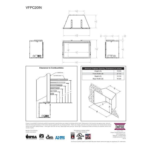 Load image into Gallery viewer, Empire Innsbrook Ventless Gas Fireplace Insert - VFPC20IN
