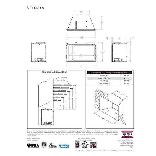 Empire Innsbrook Ventless Gas Fireplace Insert - VFPC20IN