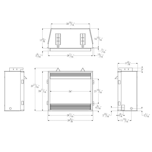 Empire Vail Peninsula Ventless Gas Fireplace  - 36"