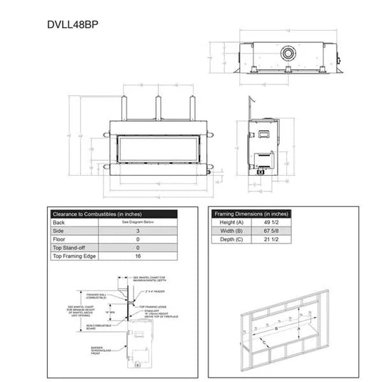 Empire Contemporary Boulevard Direct Vent Fireplace - 48