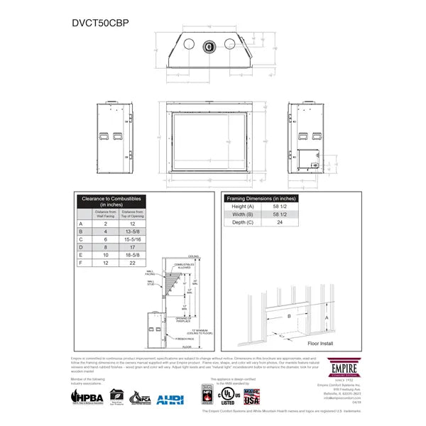 Load image into Gallery viewer, Empire Rushmore Direct Vent Fireplace - 50&quot;
