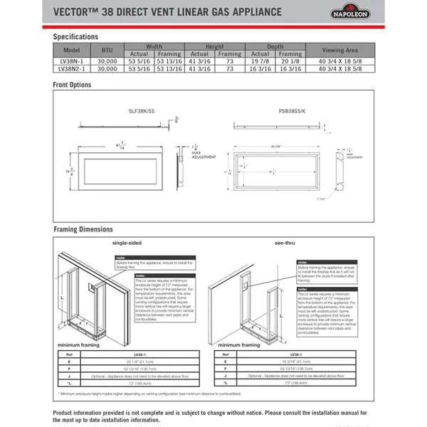 Load image into Gallery viewer, Napoleon LV38 Vector 38 Linear Direct Vent Gas Fireplace
