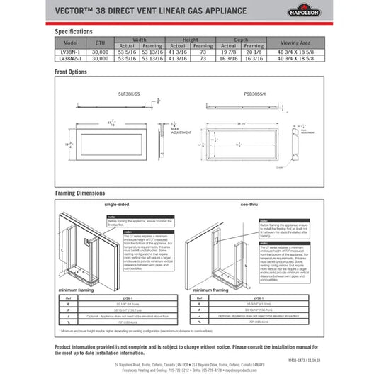 Napoleon LV38 2 Vector 38 See-Thru Direct Vent Gas Fireplace