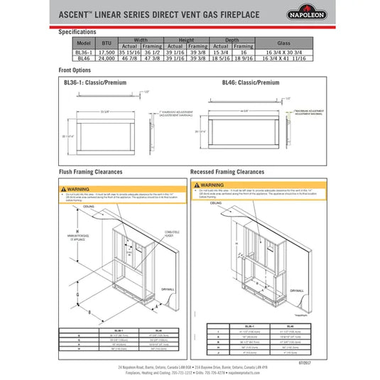 Napoleon BL36 Ascent Direct Vent Gas Fireplace