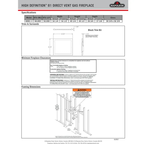 Load image into Gallery viewer, Napoleon High Definition 81 See-Thru Direct Vent Fireplace
