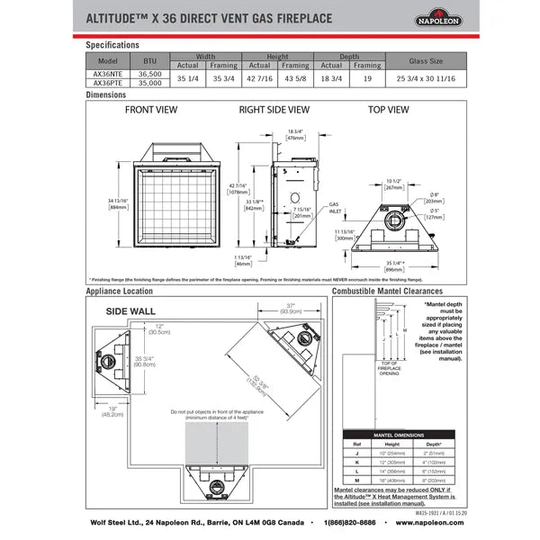 Load image into Gallery viewer, Napoleon AX36 Altitude X Direct Vent Gas Fireplace
